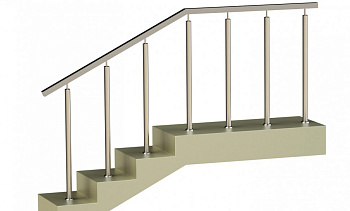 Ограждения с квадратным поручнем со стойками в каждую ступень без ригелей в Волгограде. Готовые проекты ПерилаГлавСнаб Ограждения с квадратным поручнем со стойками в каждую ступень без ригелей в Волгограде. Готовые проекты ПерилаГлавСнаб