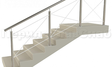Ограждения из нержавейки. Заполнение из тросиков (нестандартная конфигурация) для крыльца купить в Волгограде