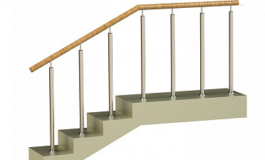 Ограждения со стойками в каждую ступень с пластиковым поручнем без ригелей купить в Волгограде