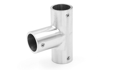 Соединитель-тройник для трубы 19 мм, нержавеющая сталь AISI 304, шлифованная t902 SSS купить в Волгограде