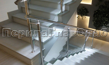 Нержавеющие перила и ограждения со стеклом и подсветкой купить в Волгограде