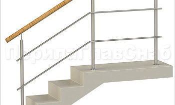 Два ригеля на сварке, круглый пластиковый поручень и круглые стойки в Волгограде. Готовые проекты ПерилаГлавСнаб