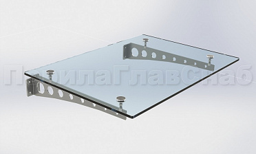 Стеклянный козырек на консоли из листа купить в Волгограде