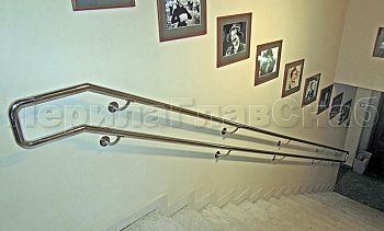 Двойной пристенный поручень из нержавейки в Волгограде. Готовые проекты ПерилаГлавСнаб Двойной пристенный поручень из нержавейки в Волгограде. Готовые проекты ПерилаГлавСнаб