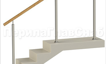 Нержавеющие ограждения без ригелей с квадратным деревянным поручнем и квадратными стойками купить в Волгограде