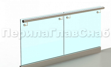 Ограждение с поручнем на выносе в зажимном профиле купить в Волгограде