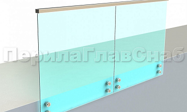 Ограждение с профильным поручнем с пазом на точечном креплении купить в Волгограде