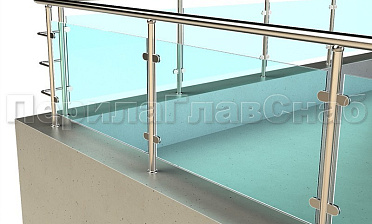 Кровельное ограждение из нержавеющей стали со стеклами купить в Волгограде