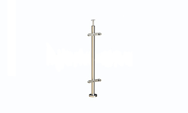 Стойка круглая  Ø38.1: 2 пластинчатых стеклодержателя, полированная, высота 950 мм (AISI 304) k729 купить в Волгограде