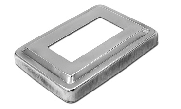 Низ стойки фигурный под трубу 31х61 мм, 105х75х0.4, высота 16 мм, полированный (AISI 304) k377 купить в Волгограде