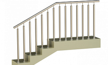 Ограждения с двумя стойками в каждую ступень без ригелей в Волгограде. Готовые проекты ПерилаГлавСнаб Ограждения с двумя стойками в каждую ступень без ригелей в Волгограде. Готовые проекты ПерилаГлавСнаб