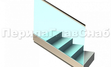 Ограждение с поручнем с пазом в зажимном профиле на лестнице купить в Волгограде