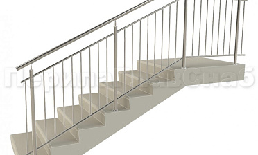 Нержавеющие ограждения с вертикальным заполнением 'частокол' - вариант №3 купить в Волгограде