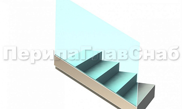 Ограждение без поручня на профиле на лестнице купить в Волгограде