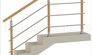 Три ригеля на держателях, квадратные деревянные поручень и стойки купить в Волгограде