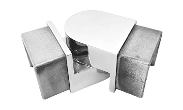 Отвод для поручня с пазом 40х40 мм, шарнирный, полир., (AISI 304) k546-2 купить в Волгограде