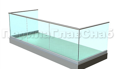 Ограждение на несущем стекле на алюминиевом профиле для балкона купить в Волгограде