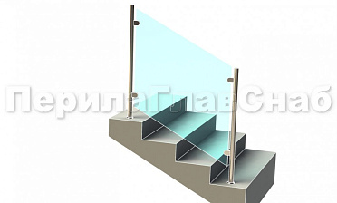 Ограждения лестницы без поручня с зажимными стеклодержателями и стойками купить в Волгограде