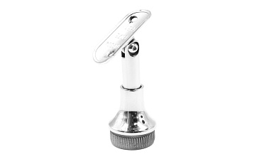 Наконечник регулируемый по высоте на стойку Ø38.1х1.5 мм, с регулируемым ложементом под поручень Ø50.8 мм, литой, полированный, нержавеющий (AISI 304) k317-3 купить в Волгограде