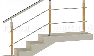 Два ригеля на держателях, квадратный поручень и квадратные деревянные стойки купить в Волгограде