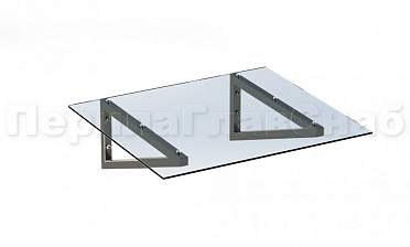 Консольный навес из поликарбоната выносной прямой треуголки купить в Волгограде