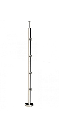 Стойка круглая Ø38.1: 4 ригеледержателя, полированная, высота 950 мм (AISI 304) k714 купить в Волгограде