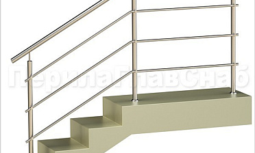 Три ригеля на держателях, круглый поручень и круглые стойки для крыльца купить в Волгограде