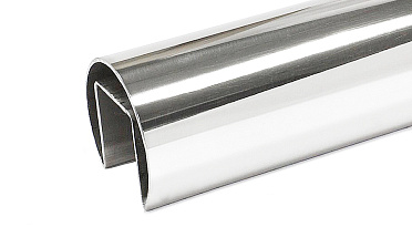 Труба Ø42.4 мм, с пазом 24х24, тройная полировка 800GRIT, (AISI 201) k820 купить в Волгограде Труба Ø42.4 мм, с пазом 24х24, тройная полировка 800GRIT, (AISI 201) k820 купить в Волгограде