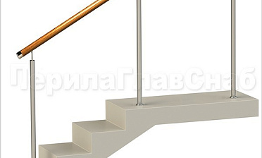 Нержавеющие ограждения без ригелей с деревянным поручнем купить в Волгограде