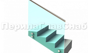 Ограждение с профильным поручнем с пазом на точечном креплении на лестнице купить в Волгограде