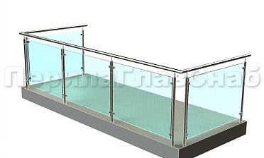 Ограждение из нержавеющей стали со стеклами для балкона купить в Волгограде
