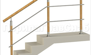 Два ригеля на держателях, пластиковый поручень и квадратные деревянные стойки купить в Волгограде
