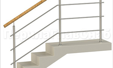 Три ригеля на сварке, круглый пластиковый поручень и круглые стойки купить в Волгограде