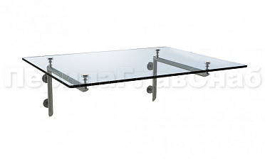 Стеклянный консольный навес на Г-образном каркасе - вариант 2 купить в Волгограде