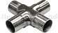 Соединение поручня Ø38.1 мм, крестовина (AISI 304) k360