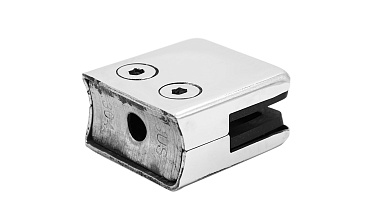 Стеклодержатель штампованный, под стекло 10 мм (5+5 мм), квадратный под стойку Ø38.1 мм (40х24х48 ) полированный AISI 304 k351-10 купить в Волгограде