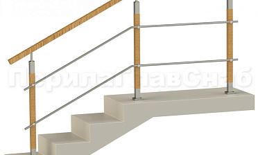 Два ригеля на держателях, квадратный деревянный поручень и квадратные деревянные стойки купить в Волгограде