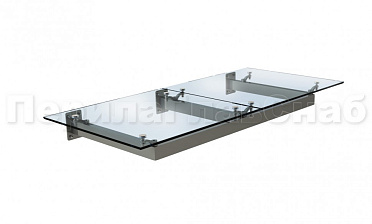 Стеклянный козырек на прямом каркасе купить в Волгограде