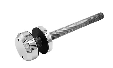 Комплект торцевого крепления несущего стекла, укороченный, шпилька оцинкованная, гайка-шайба Ø50х13х9мм с внутренней резьбой М16, шлифованный AISI 201 Фk277-3-2 купить в Волгограде