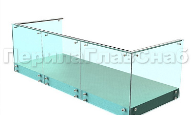 Ограждения на несущем стекле с торцевым креплением для балкона купить в Волгограде