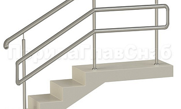 Нержавеющие ограждения с двойным поручнем без ригелей - вариант 1 купить в Волгограде