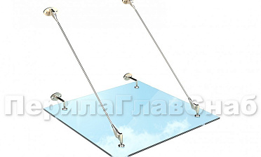 Стеклянный козырек на вантах купить в Волгограде