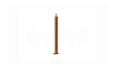 Дизайнерская плоская комбинированная стойка в сборе из шлифованной нержавеющей стали и древесины дуба с четырьмя ригеледержателями k742-2 купить в Волгограде Дизайнерская плоская комбинированная стойка в сборе из шлифованной нержавеющей стали и древесины дуба с четырьмя ригеледержателями k742-2 купить в Волгограде