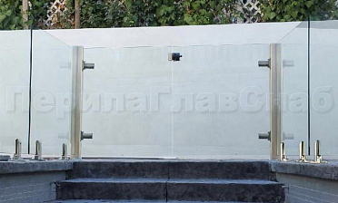 Зажимные двустворчатые калитки из нержавеющей стали со стеклом купить в Волгограде