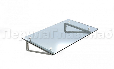 Стеклянный козырек на консоли из трубы купить в Волгограде