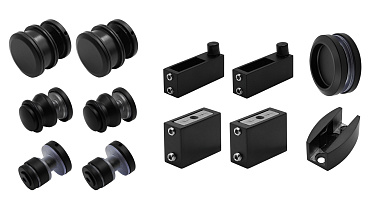 Комплект раздвижной системы для стеклянной душевой, нержавеющая сталь AISI 304, черная t401 BL купить в Волгограде