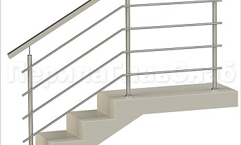 Четыре ригеля на сварке, квадратный поручень и круглые стойки в Волгограде. Готовые проекты ПерилаГлавСнаб