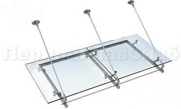 Стеклянный козырек на вантах и профильном каркасе купить в Волгограде