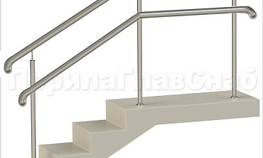 Нержавеющие ограждения с двойным поручнем без ригелей - вариант 2 купить в Волгограде