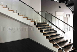 Стеклянные перила для колодезных лестниц в Волгограде. Готовые проекты ПерилаГлавСнаб - фото 1